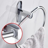 silver stainless steel towel ring punch free bathroom round towel rack hand towel hanging ring bathroom accessories