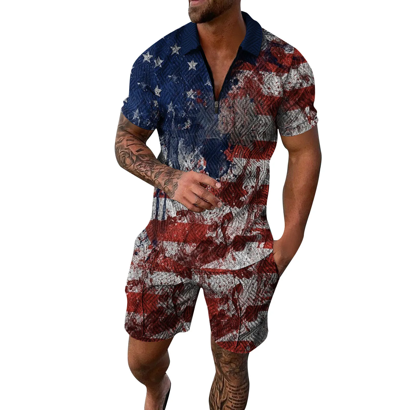 Fashion Men Brand Polo Shirt Set 2 Piece Suit Casual Tracksuits Business Outfits Summer Short Sleeve Male Fitness Clothes 2023