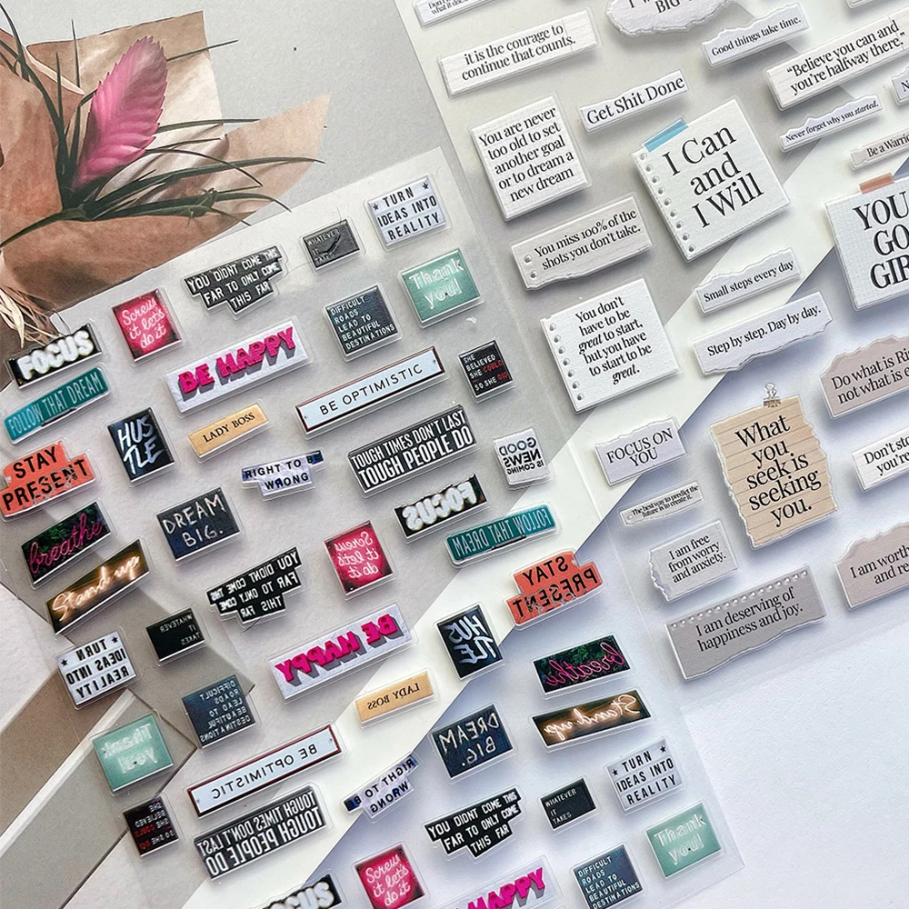 Ретро текст алфавит коллаж серии пресс на маникюрные наклейки наклейка книга