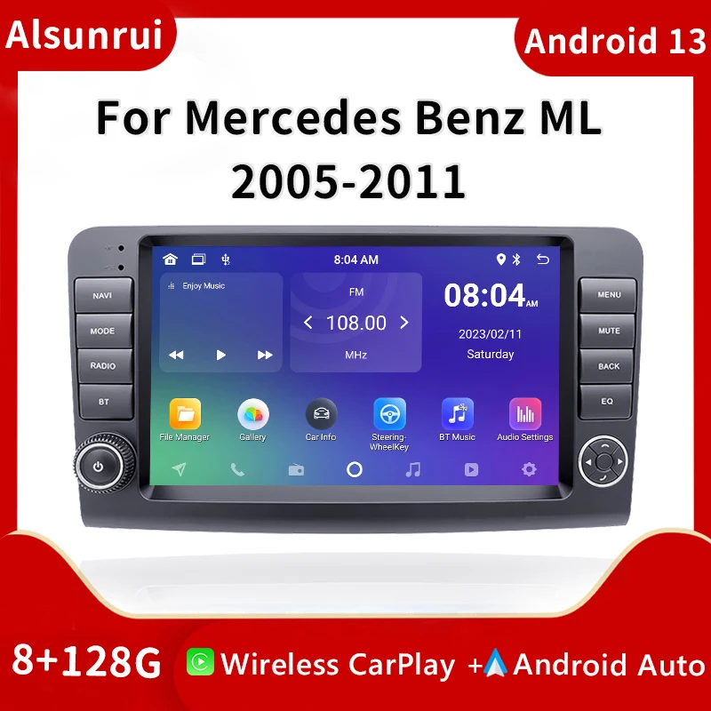 Автомобильный экран 2 Din Android 13 для Mercedes Benz M CLASS ML W164 X164 ML350 ML300 GL500 ML320 ML280 GL350 GL450 радио