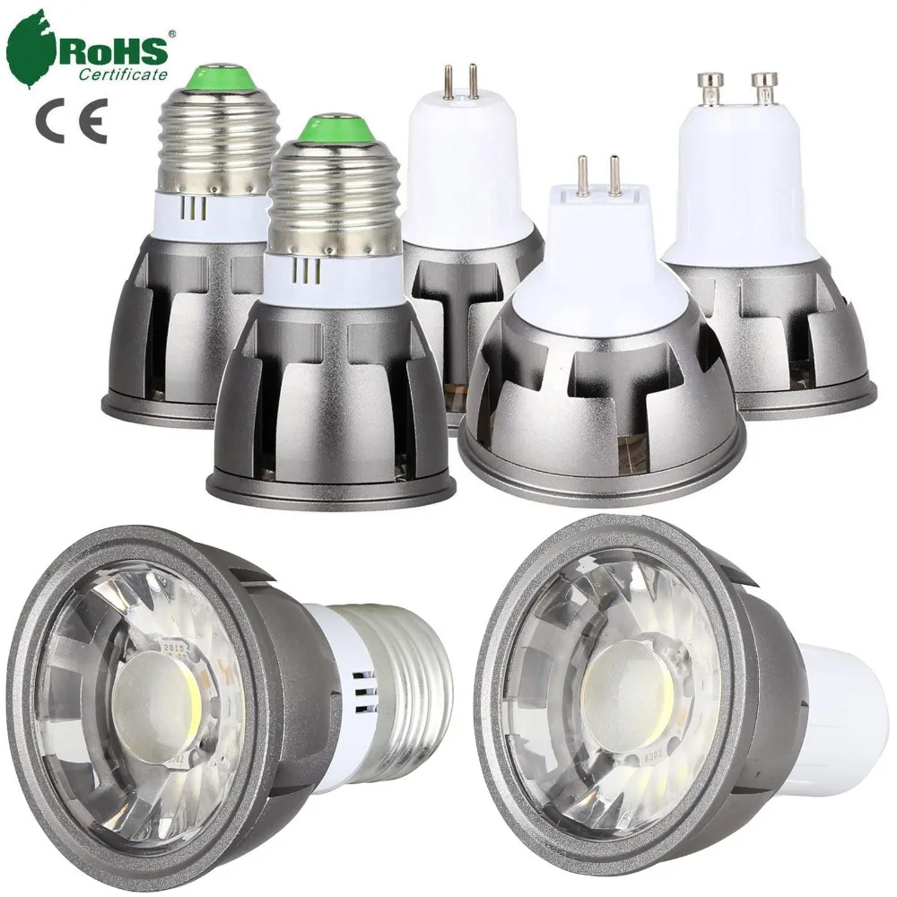 Светодиодные лампы 4000K светодиодные MR16 9W 12W 6W Gu10 12V 6500K AC 220V Домашний Cob - прожектор