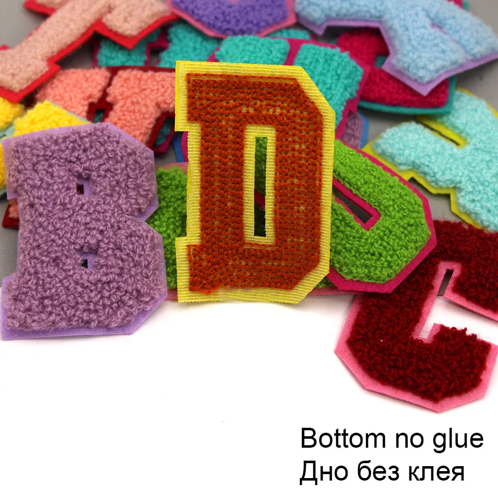 1 шт. нашивки с буквами синели смешанные цвета вышивка английским алфавитом для