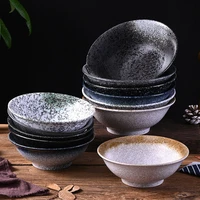creative japanese ceramic tableware instant noodle bowl ramen bowl household soup bowl noodle bowl retro ceramic bowl large bowl