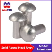 aluminum solid round head rivet alloy self plugging rivet semi round head hammer type solid rivet gb867
