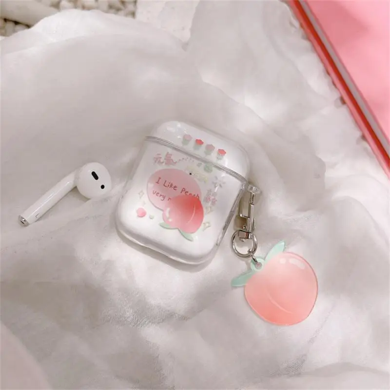 

Peach Painted Earphone Case For AirPods 2 Anti-dust Bluetooth Earphones Protective Cover For AirPods 3 Earbuds Case Protector