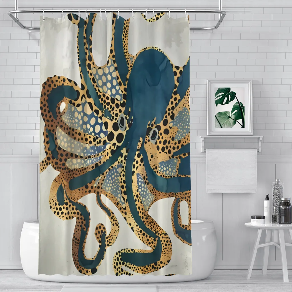 

Underwater Dream Octopus Bathroom Shower Curtains Waterproof Partition Curtain Designed Home Decor Accessories