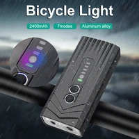 bicycle light 2400mah mtb mountain road bike light usb rechargeable light aluminum alloy headlight 7modes bicycle accessories