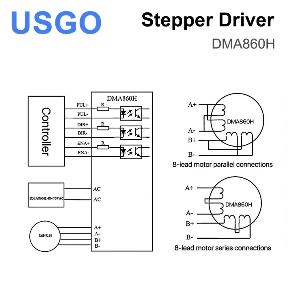 Двухфазный шаговый драйвер Leadshine DMA860H 7-16 мА 18 в/70 в/80 В переменного тока 2 4-а для