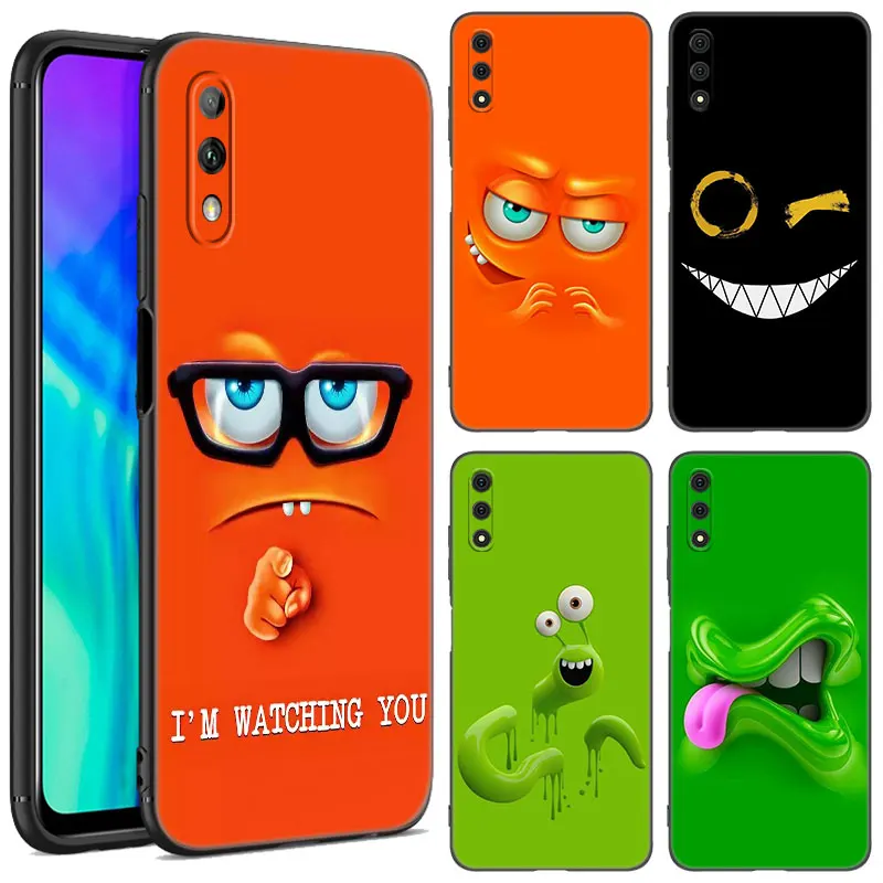 

Funny Face Phone Case For Honor 8A 9X Pro 10X Lite 8C 8S 8X 9A 9C X6 X7 X8 X9 A X30 X40 X50 i Black Silicone Cover