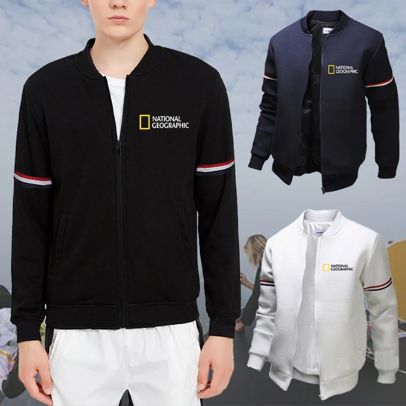 

2022 Spring and Autumn New Fashion Men's Baseball Uniform Jacket Coat Big-name Printed Casual Sportswear Solid Color Jacket