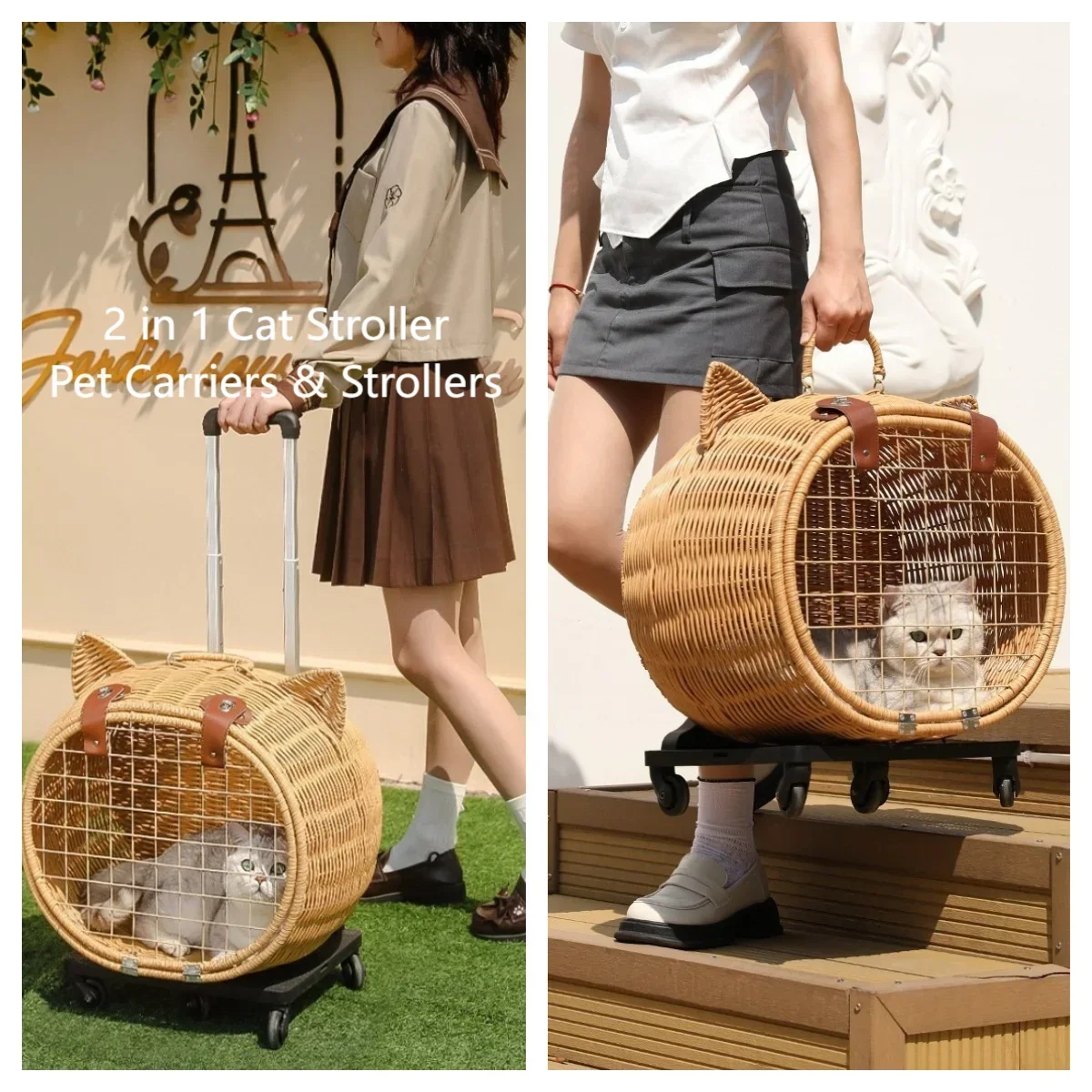 Переноска для кошек на открытом воздухе 2 в 1 переноски и коляски домашних