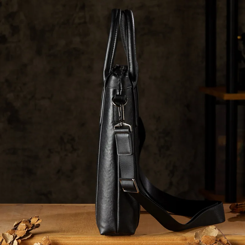 Сумка-мессенджер мужская из натуральной кожи Модный повседневный портфель на