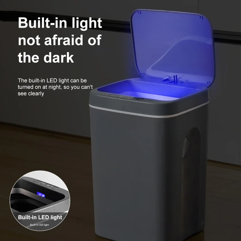 

12L/14L Smart Trash Can For Bathroom Intelligent Waste Bin Automatic Sensor Garbage Basket Waterproof Toilet Bin Kitchen Trash