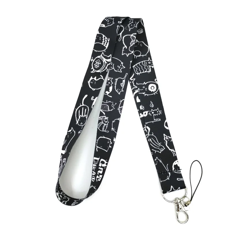 

Cartoon Cats Graffiti Neck Strap Lanyard keychain Mobile Phone Strap ID Badge Holder Rope Key Chain Keyrings cosplay Accessories