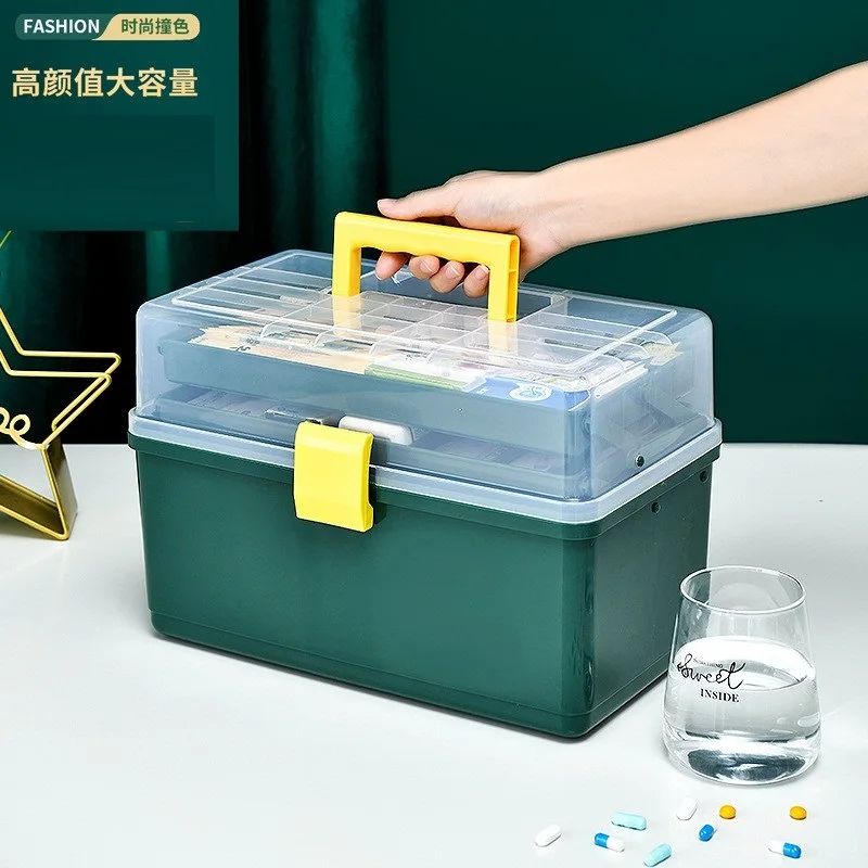 

Toolbox Multifunctional Storage Portable Storage Boxdouble Layer Plastic Storage Box Household Transparent Sorting Boxes