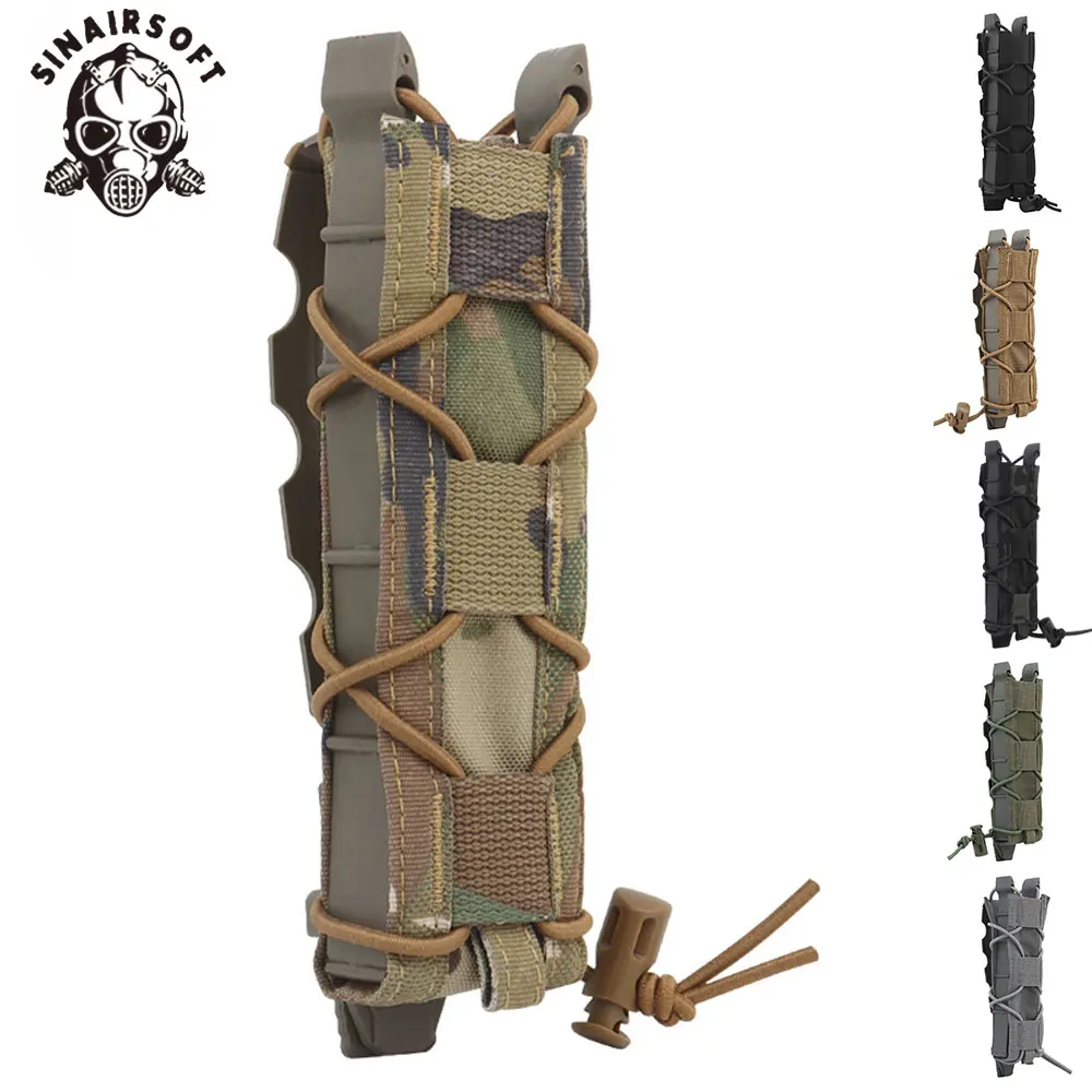 

New Tactical 9mm Extended Pistol Magazine Pouch Submachine Gun Mag MOLLE Malice Clip Attach To Belt Hunting Vest For MP5 MP7 UMP