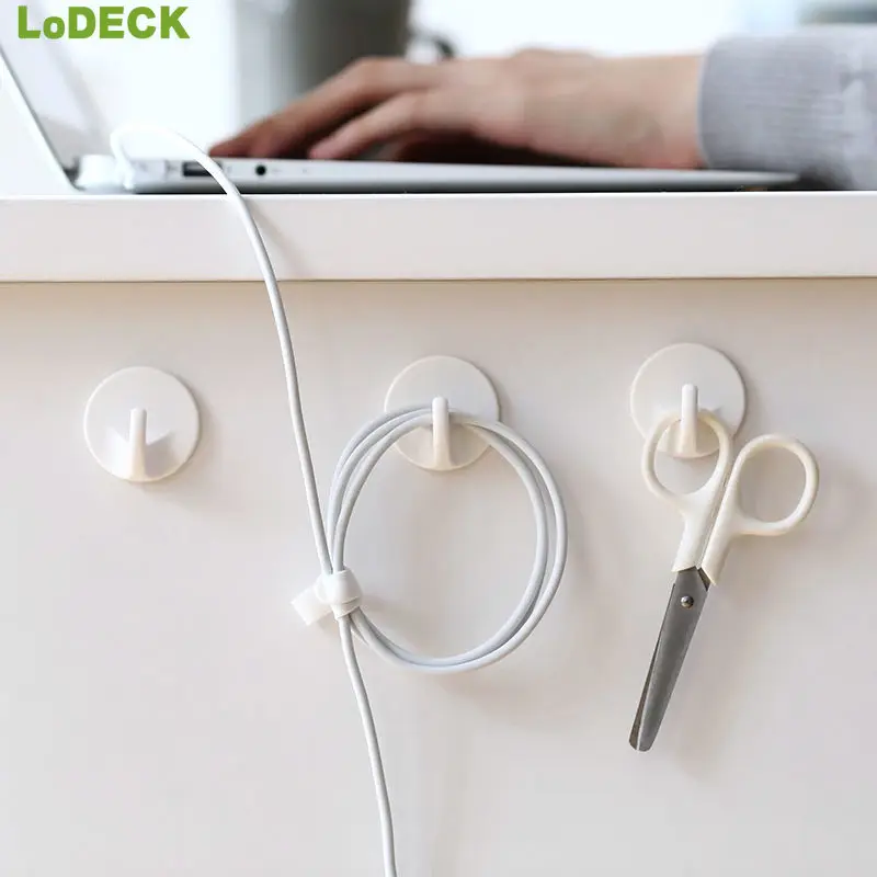 

6pcs Seamless Self Adhesive Kitchen Bathroom Plastic Adhesive Hook Wall Sticky Mount Hanger RackFor Photo Frame Painting Picture