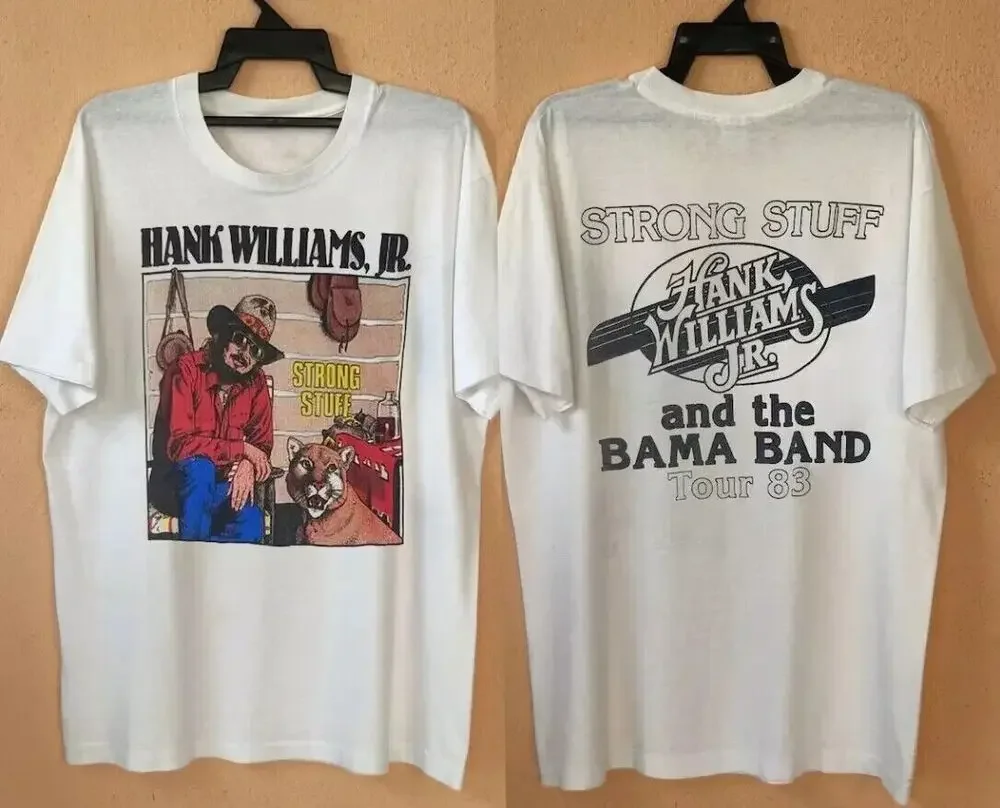 Фото Футболка Hank 1983 Williams Jr Bama Band Tour Strong Stuff, подарок для фанатов Bocephus №2