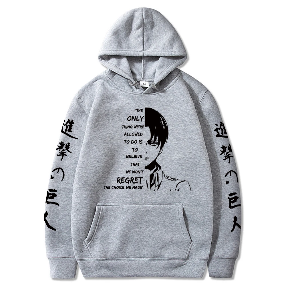 

Японское аниме атака на Титанов графические толстовки Ackerman толстовки Харадзюку унисекс