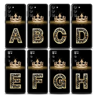 fashion diamond crown letter a m phone case for samsung galaxy s7 s8 s9 s10e s21 s20 fe plus note 20 ultra 5g soft silicone case