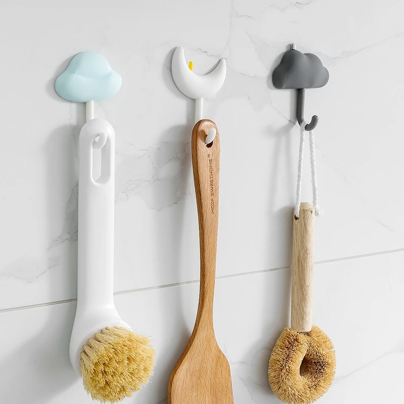 

3 шт., самоклеящиеся крючки для одежды, в форме облака и Луны