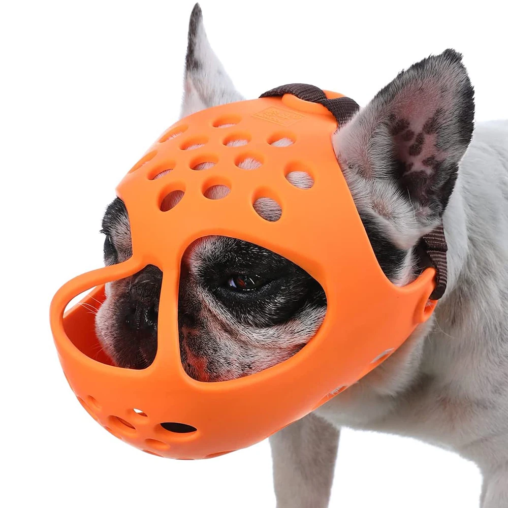 

Short Snout Dog Muzzle Soft Silicone Muzzle for Biting, Chewing, Licking for French Bulldog, Ideal for Flat-Faced Aggressive Dog