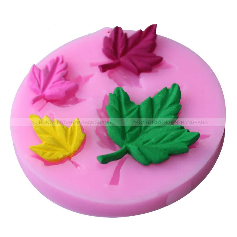 

DIY baking silicone mold 3D maple leaf fondant chocolate cake mold E009