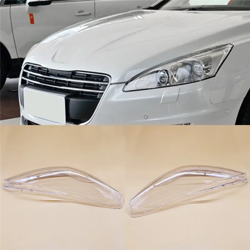 

Car Front Headlight Cover For Peugeot 508 2011-2014 Headlamp Lampshade Lampcover Head Lamp light Covers glass Lens Shell Caps