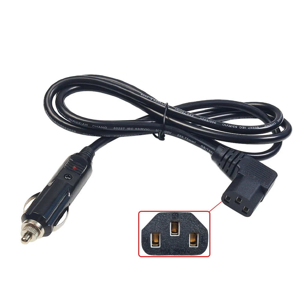 Универсальный силовой шнур с прямоугольным штекером и прикуривателем, 3 контакта