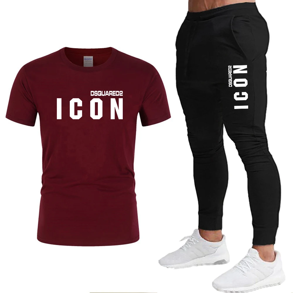 Vintage Summer Luxury Cloth Men's Cotton T-shirts + Pants Sports Suits Streetwear Jogging Male Basketball Sets Streetwear Outfit