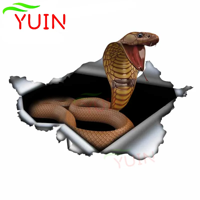 

YUIN Tear Metal Snake Creative Car Sticker Personality PVC Body Bumper Decoration Accessories Waterproof Anti-UV Decal 13*9cm