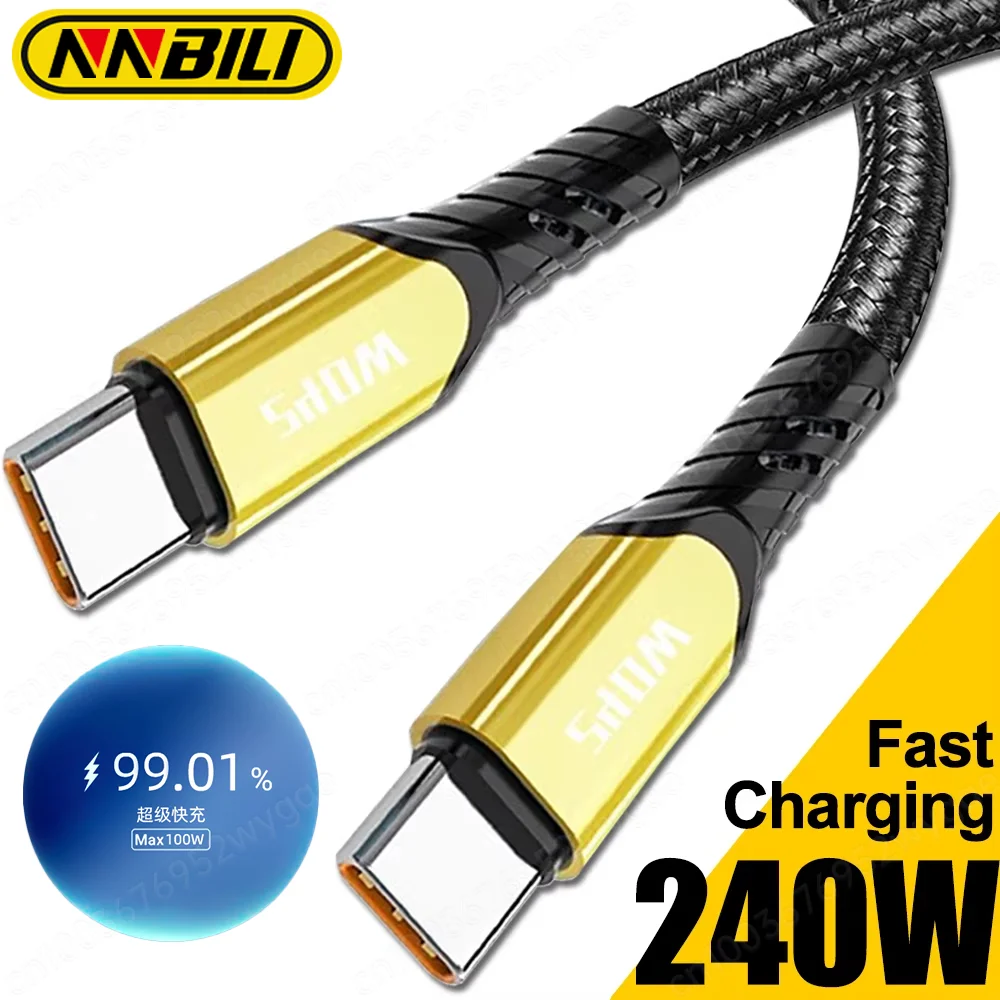 Кабель NNBILI PD 240 Вт USB C — Type для iPhone 16 15 Pro Max суперзарядка Macbook Samsung ﻿ быстрой зарядки