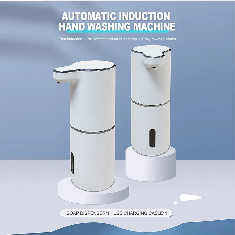 

300ML USB Charging Automatic Foam Soap Dispenser Bathroom Smart Washing Hand Machine With White High Quality ABS Material