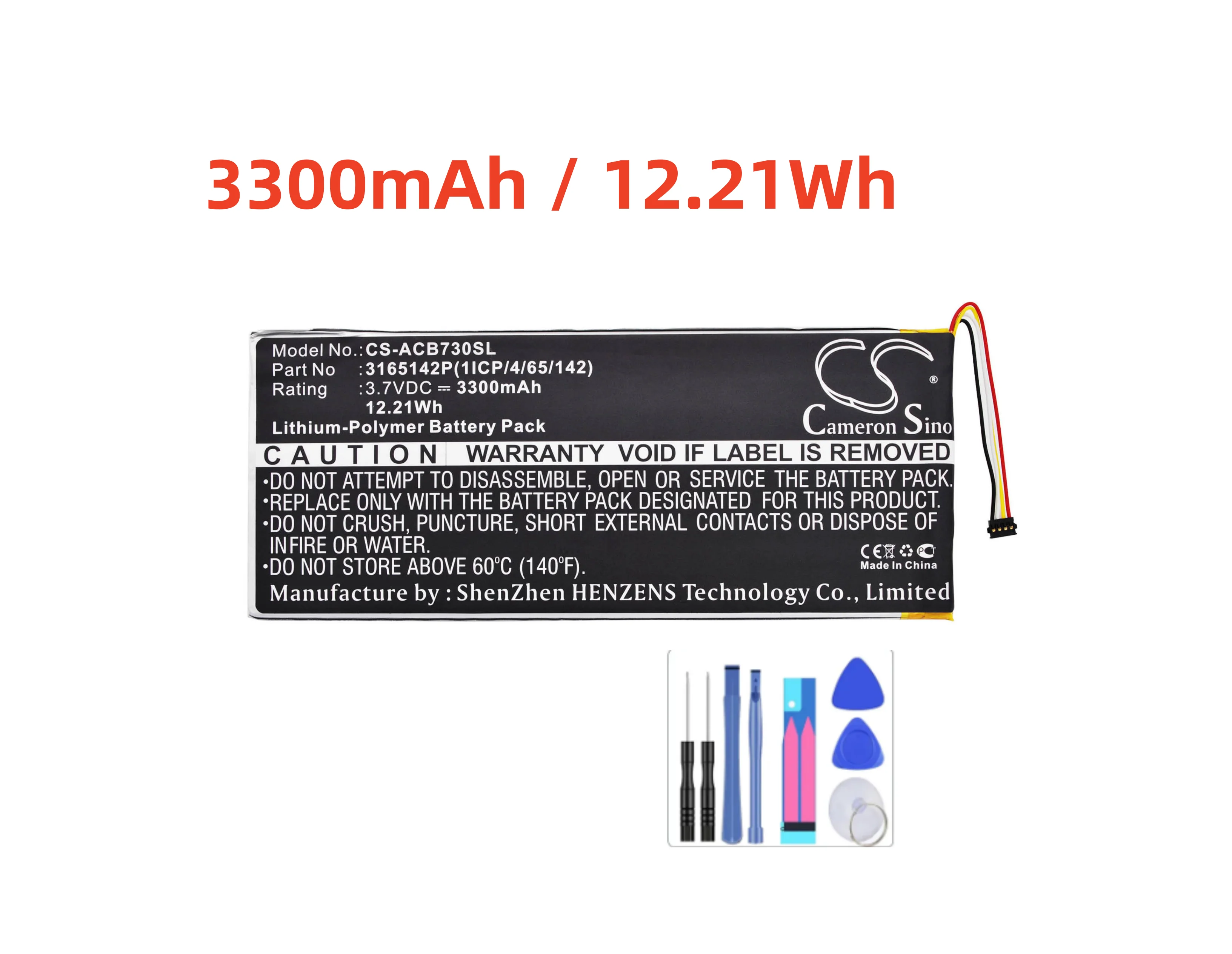Аккумулятор Cameron Sino 3300 мАч для Acer A1402 Iconia One 7 B1-730 B1-730HD