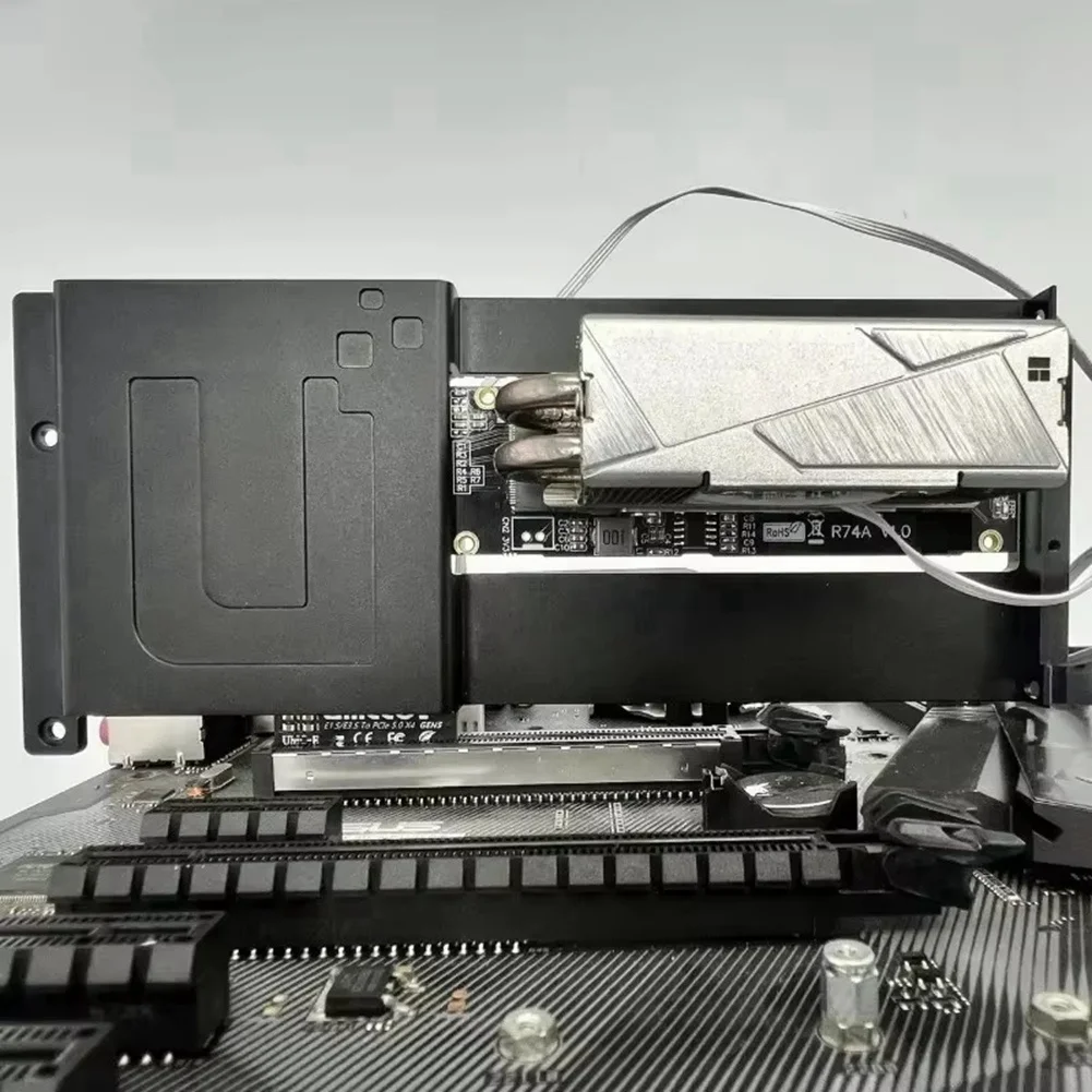 Фото Карта-удлинитель PCIe X4 5.0 NVMe для M.2 SSD, адаптер EDSFF 4C+ E1.S для карт M.2 NGFF Key M (2230) 22мм X 80мм NVMe №5
