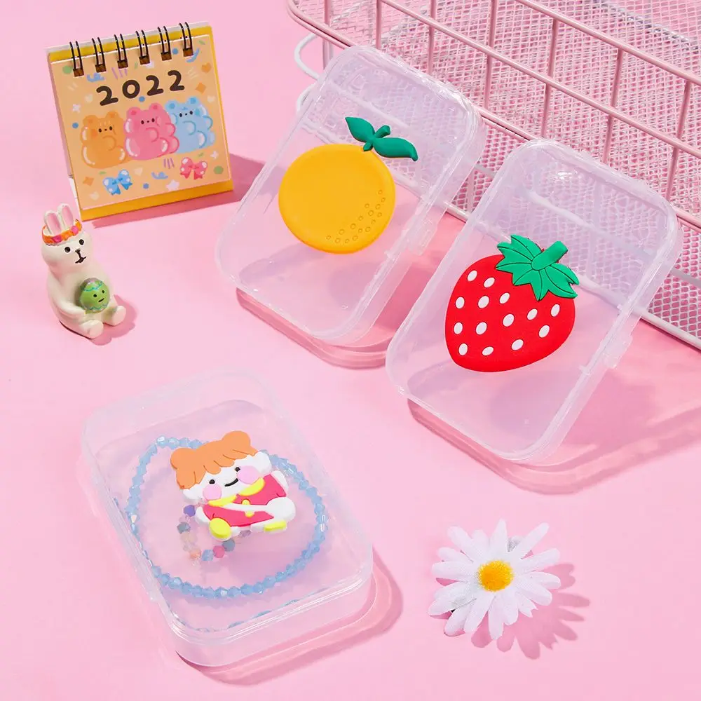 

School&Office Supplies Portable Cute Organize box Clips Container Transparent Boxs Desktop Organizer Mini Storage Box