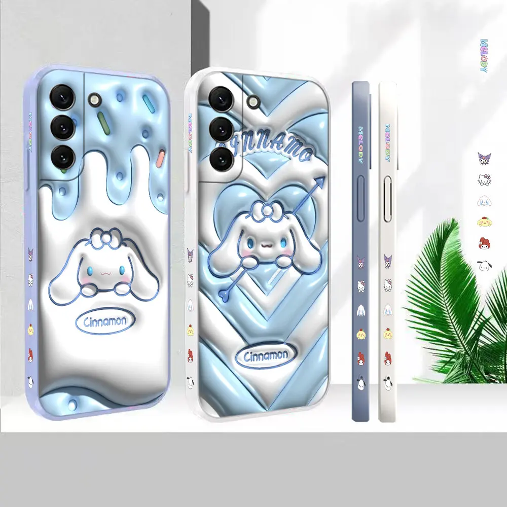 

Funny Cute Cinnamoroll Anime Case For Samsung Galaxy S23 S22 S21 S20 FE Ultra 5G S11 S11E S10 S10E S9 Plus Liquid Silicone Cover