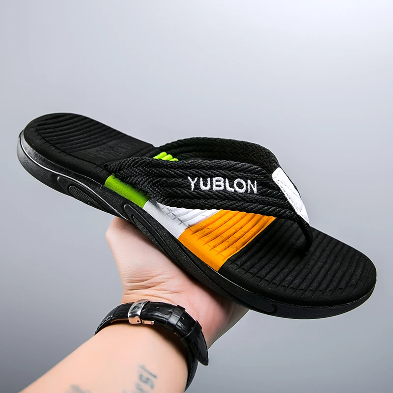

Summer Men Slippers Beach Flip Flops Shoes Outdoor Male Slippers Fashion Flat Shoes Non-slip Indoor Slides Sandalias