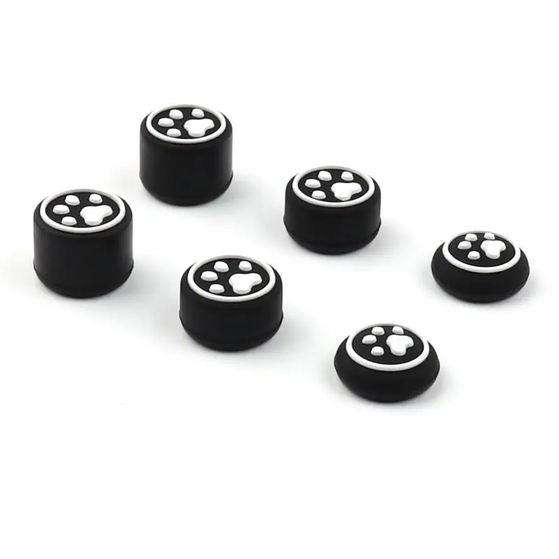

Silicone Handle Button Cover 6 Pieces Joystick Rocker Cover Cats Paw With High Hat For Switch/site/oled Top Hat Rocker Arm Cover