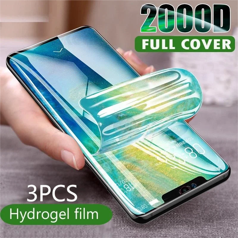 Film Hydrogel protecteur d'écran  3 pièces  pour Huawei Honor 7A 7C 7S 7X 8A 8C 8S 8X 9A 9C 9S 9X 8