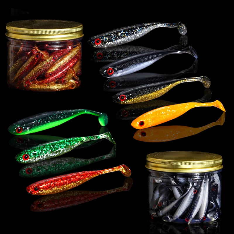 

50pcs/lot Easy Shiner Silicone Soft Bait 70mm 2.7g Double Colors Artificial Fishing Lure Tackle Carp Bass Jig Wobblers Swimbaits