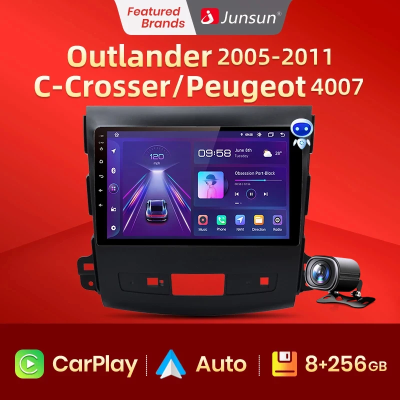 Junsun V1pro Беспроводной CarPlay автомагнитола Android Auto Аудио для авто мультимедиа