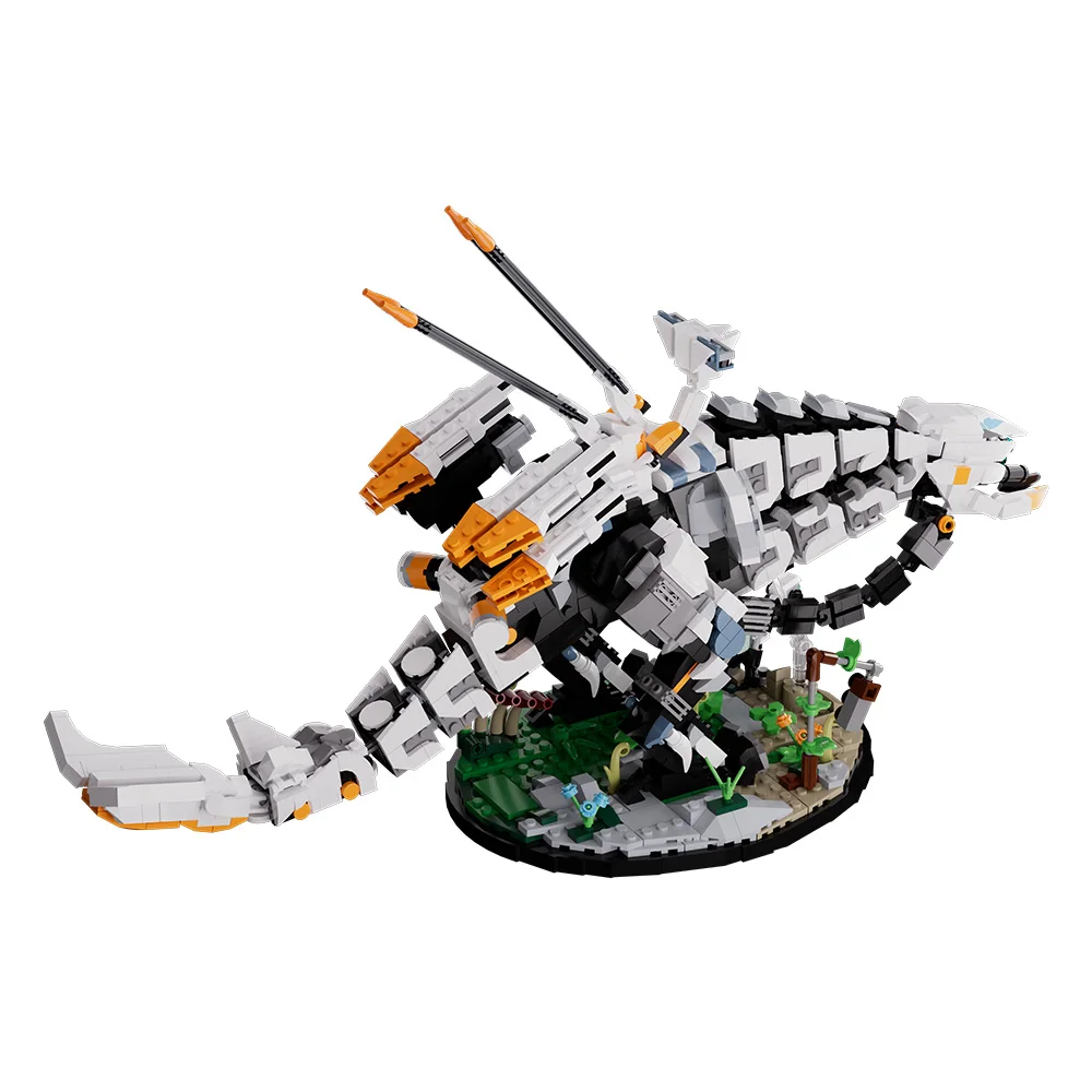 Фото Gobricks Moc Zero Dawned Thunderjaw Bricks Модель Запретный Западный Монстр Строительные Блоки Игровые Кирпичи Модель Наборы Игрушек №2