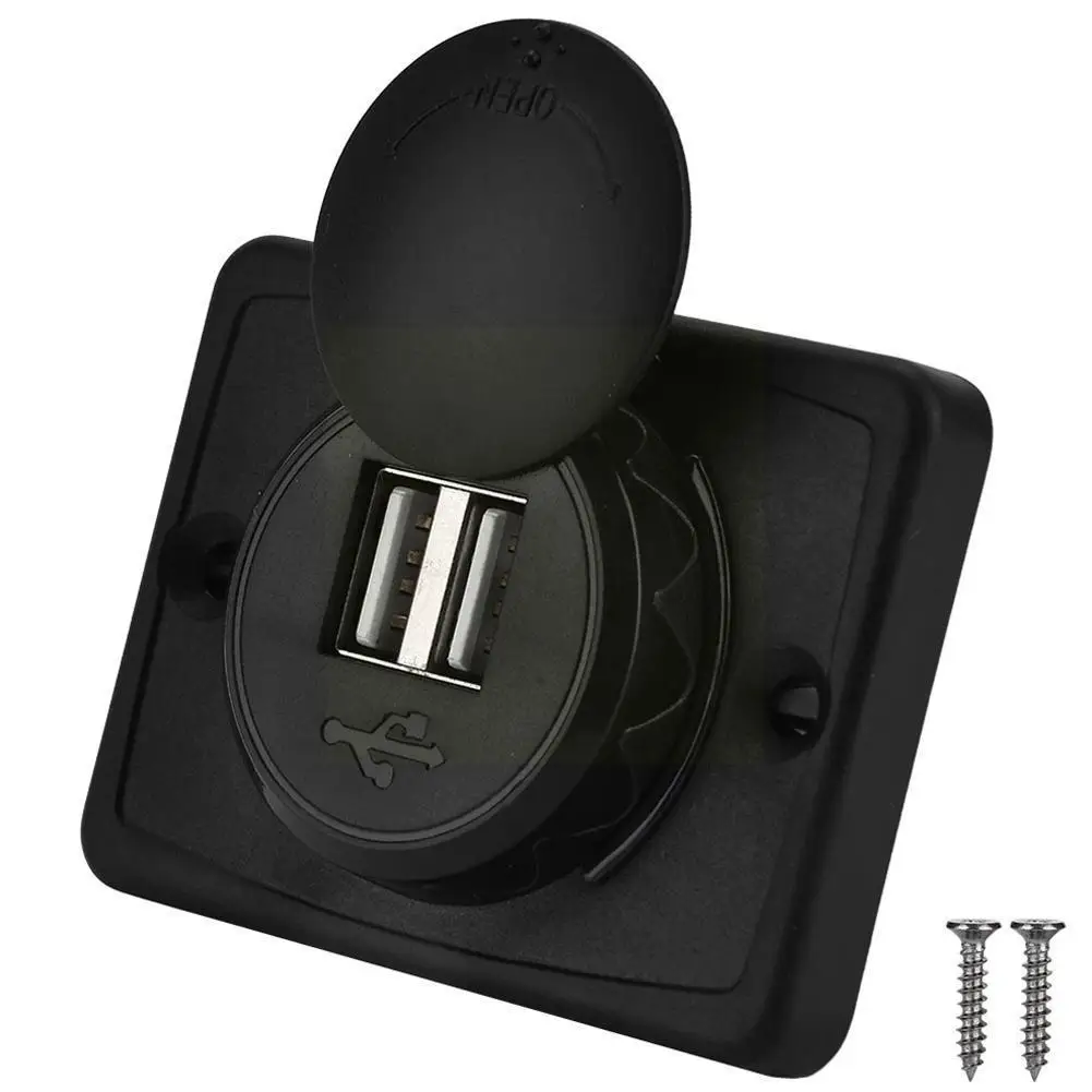 

3,1 а автомобильный двойной черный ABS USB-порт, розетка зарядного устройства 12 В, качественные светодиодные запасные части для автомобиля, водо...