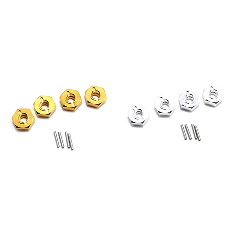 

8 Pcs For Wltoys 144001 1/14 RC Car Spare Parts Metal Combiner, 4 Pcs Yellow & 4 Pcs Grey