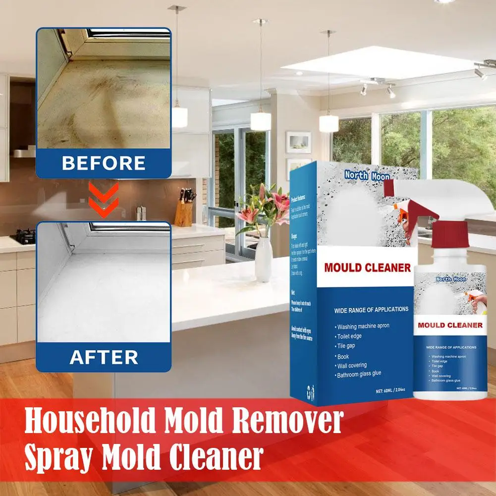 

60ml Household Mold Remover Spray Mildew Cleaning Agent Remover Floor Cleaner Furniture Mold Tile Wall Multifunctional Remo C3O9