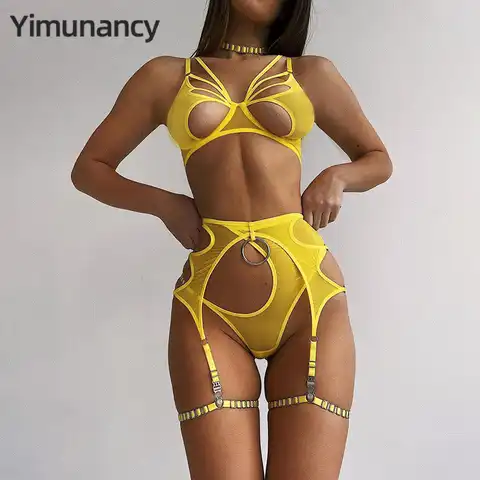 Комплект кружевного женского нижнего белья Yimunancy из 4 предметов