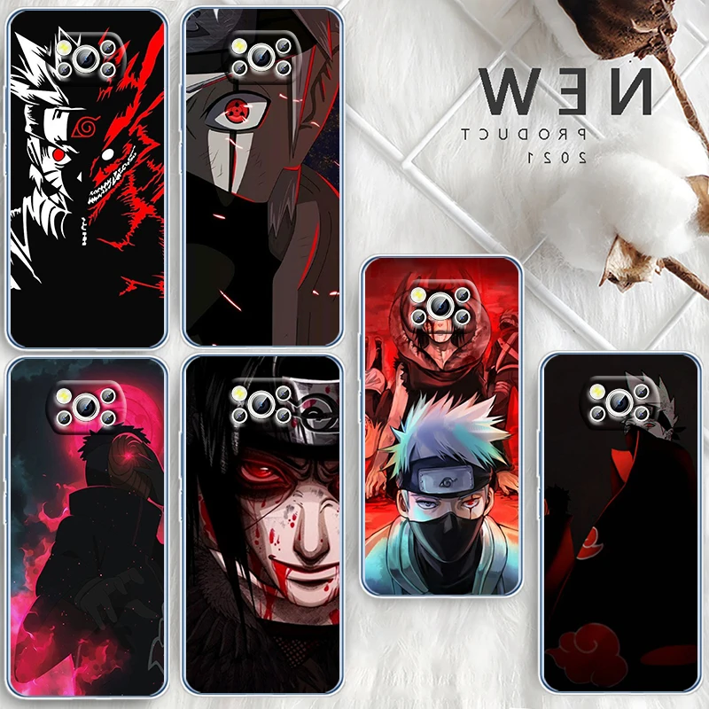 

Cool Sasuke Naruto Fashion For Xiaomi Redmi Note 10S 9 Civi Poco X4 X3 NFC F3 GT M4 M3 M2 X2 F2 Pro C3 5G Transparent Phone Case