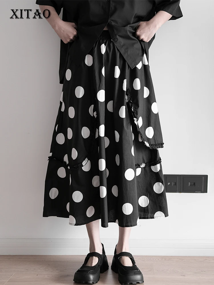 

XITAO Irregular Casual Skirt Women Korea 2022 Summer New Arrival Personality Fashion Loose All Match Elastic Waist Skirt WMD6011