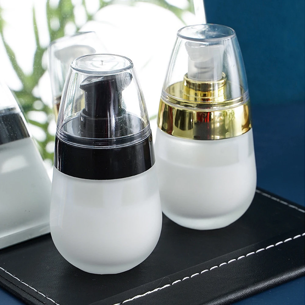 Дорожный безвоздушный флакон для косметики прозрачный пустой контейнер 30 мл